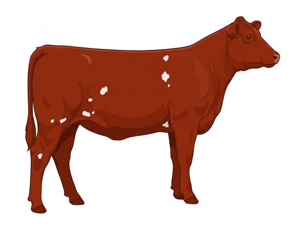 Red with a few white spots Durham Red Heifer