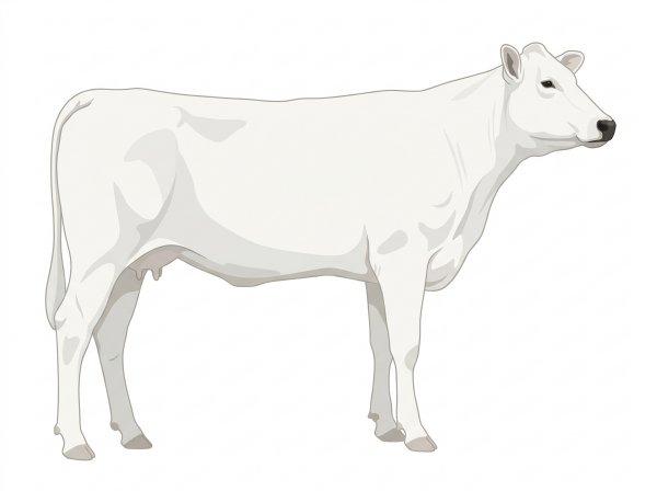 White Fullblood Chianina Cow