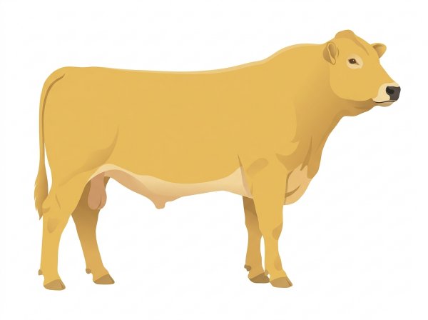Gold with a pale muzzle ring and lighter underline Fullblood Gelbvieh Bull