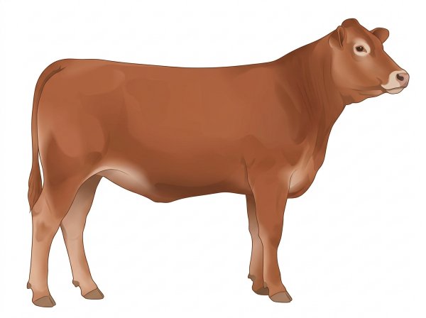Light Red with a pale muzzle ring and lighter underline Fullblood Limousin Heifer