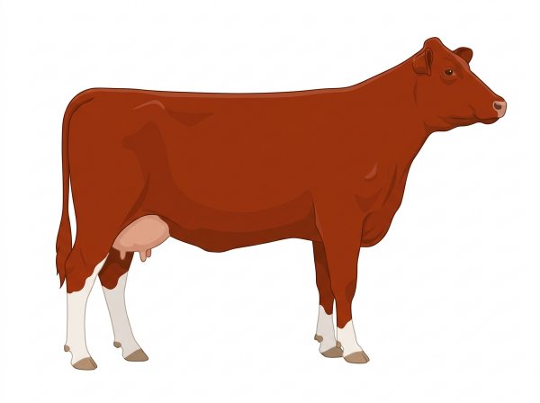 Red Fullblood Maine-Anjou Cow