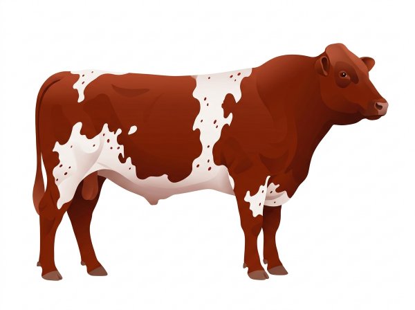 Red with a few white spots and ticking in the white Fullblood Maine-Anjou Bull
