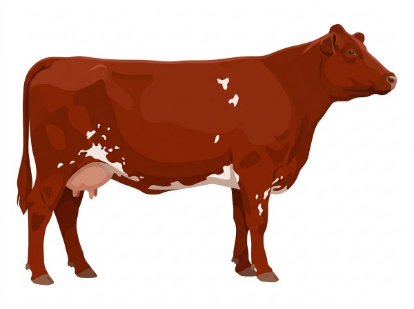Red with a few white spots and ticking in the white Fullblood Maine-Anjou Cow