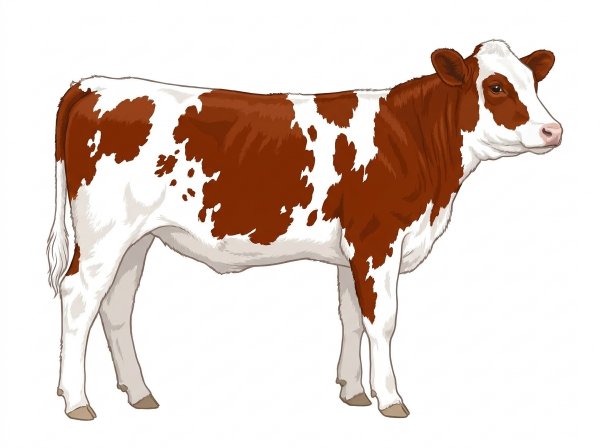 Red with a few white spots Fullblood Maine-Anjou Cow