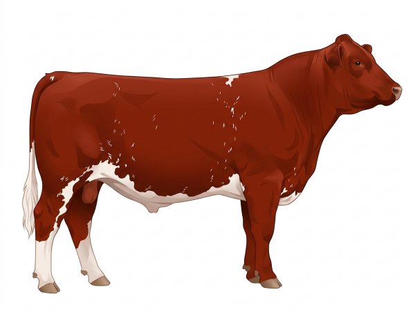 Red with ticking in the white Fullblood Maine-Anjou Steer