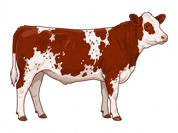 Red with white in large patches and ticking in the white Fullblood Maine-Anjou Steer