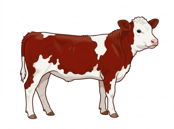 Red with white in large patches Fullblood Maine-Anjou Bull