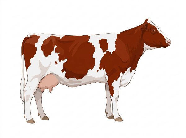 Red with white in large patches Fullblood Maine-Anjou Cow