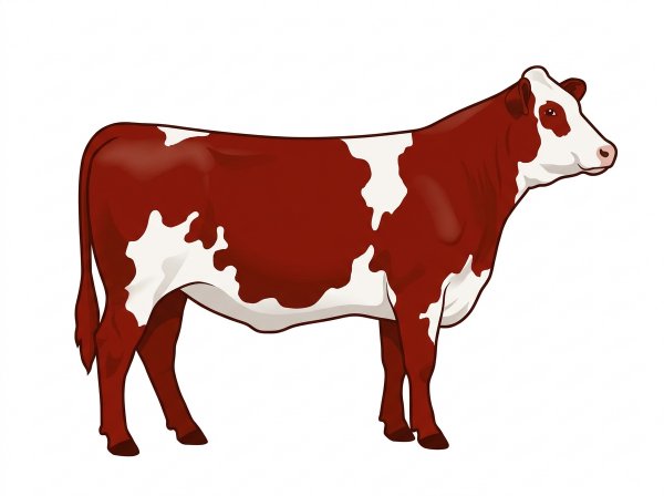 Red with white in large patches Fullblood Maine-Anjou Heifer