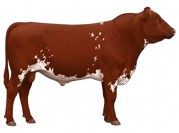 Red with white spots and ticking in the white Fullblood Maine-Anjou Bull