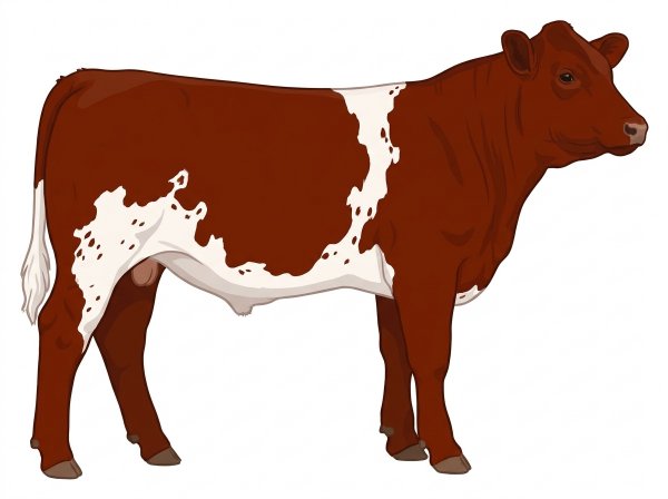 Red with white spots and ticking in the white Fullblood Maine-Anjou Bull