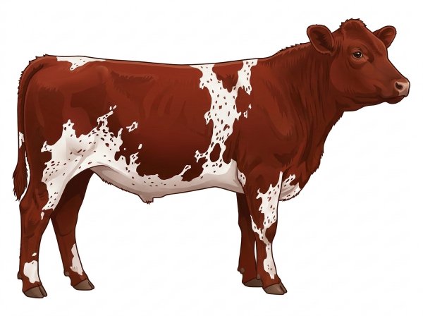 Red with white spots and ticking in the white Fullblood Maine-Anjou Steer