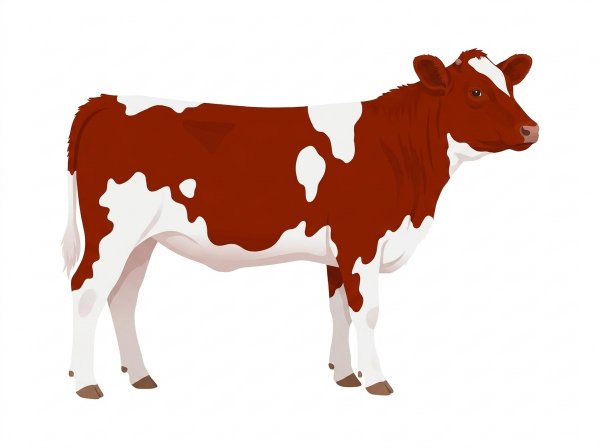 Red with white spots Fullblood Maine-Anjou Cow