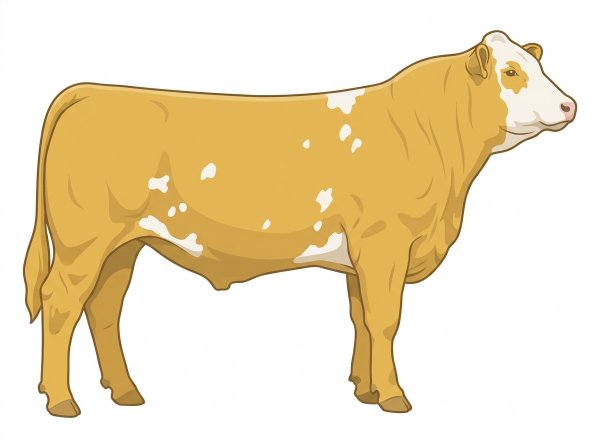 Gold with a few white spots Fullblood Simmental Steer