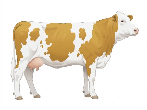 Gold with a full white face, white brisket and underline and colored patches on a mostly white body Fullblood Simmental Cow