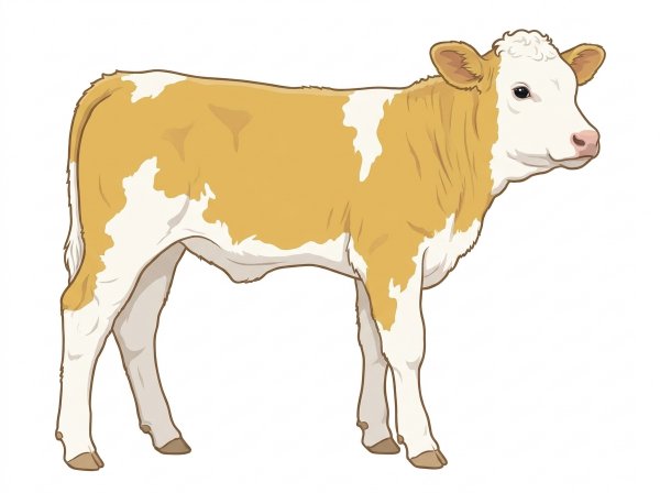 Gold with a full white face, white brisket, underline and legs and white in large patches Fullblood Simmental Heifer