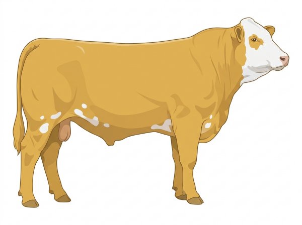 Gold with a white face and a few white spots Fullblood Simmental Steer