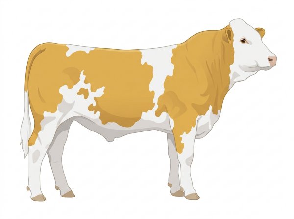 Gold with a white face and colored patches on a mostly white body Fullblood Simmental Steer