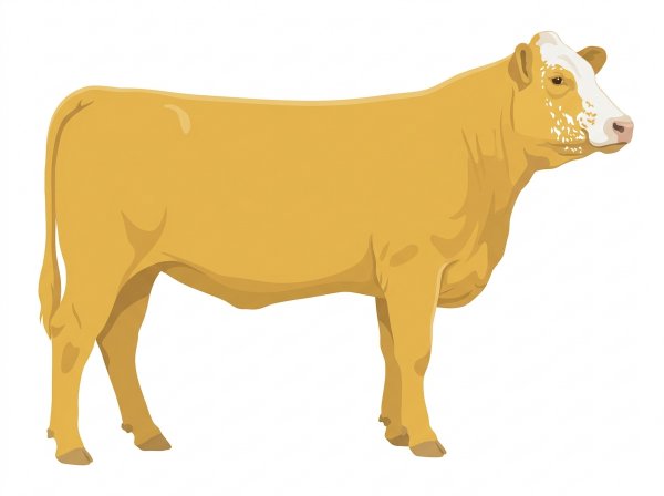 Gold with a white face and ticking in the white Fullblood Simmental Heifer