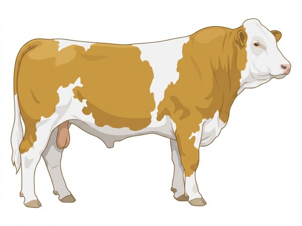 Gold with a white face and white in large patches Fullblood Simmental Bull