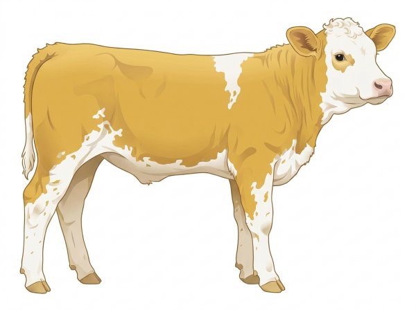 Gold with a white face, white spots and ticking in the white Fullblood Simmental Bull
