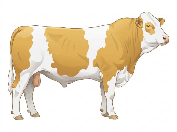 Gold with white in large patches Fullblood Simmental Bull