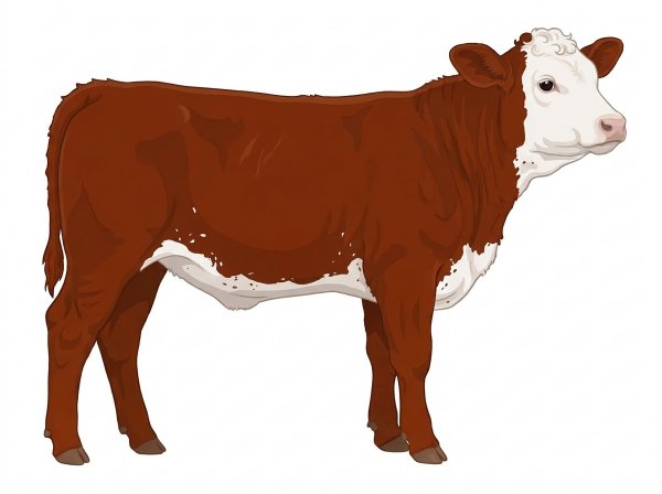 Red with a full white face, white brisket and underline, a few white spots and ticking in the white Fullblood Simmental Heifer