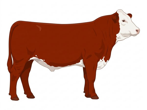 Red with a full white face, white brisket and underline, a few white spots and ticking in the white Fullblood Simmental Steer