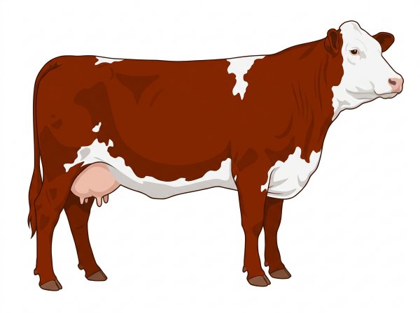 Red with a full white face, white brisket and underline and a few white spots Fullblood Simmental Cow