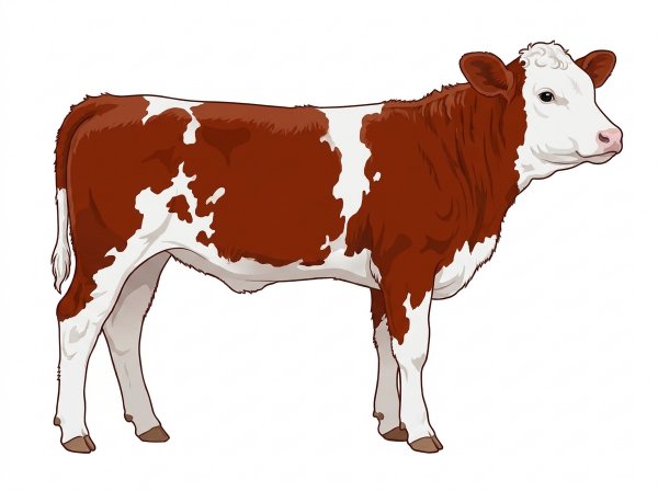 Red with a full white face, white brisket and underline and white in large patches Fullblood Simmental Heifer