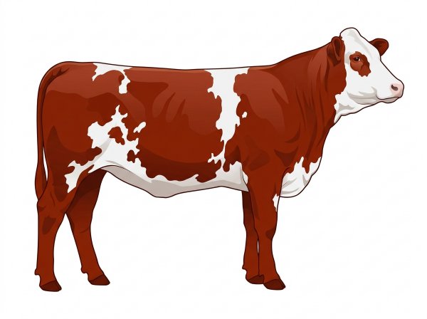 Red with a full white face, white brisket and underline and white in large patches Fullblood Simmental Heifer