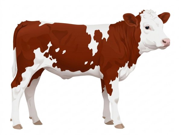Red with a full white face, white brisket and underline and white spots Fullblood Simmental Heifer