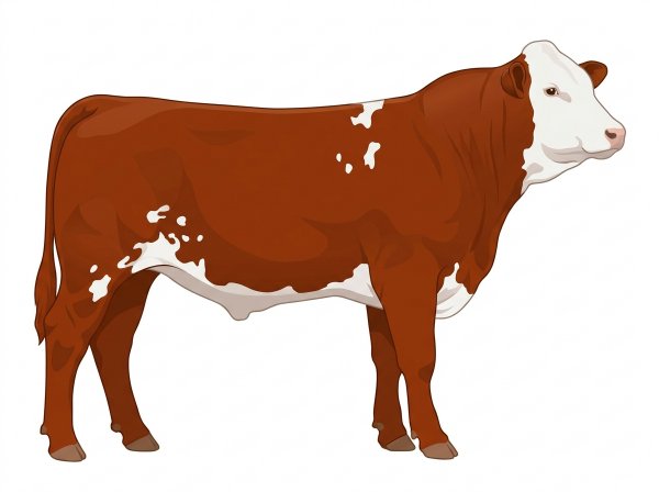Red with a full white face, white brisket and underline and white spots Fullblood Simmental Steer