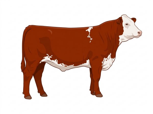 Red with a full white face, white brisket and underline, white spots and ticking in the white Fullblood Simmental Steer