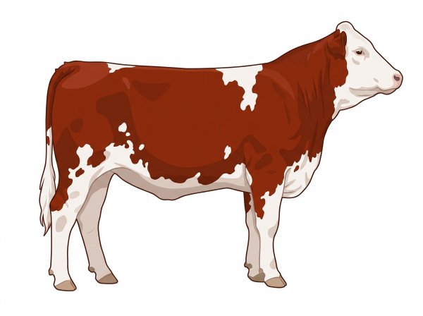 Red with white spots Fullblood Simmental Heifer