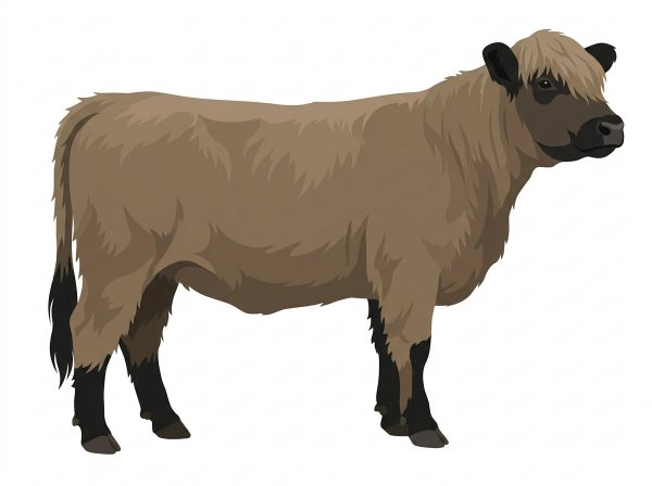 Dun with black points Highlander Heifer
