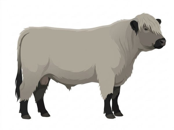 Silver Dun with black points Highlander Bull