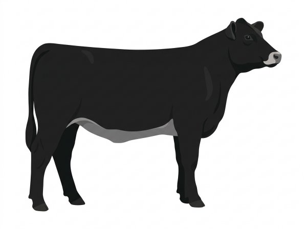 Black with a pale muzzle ring and lighter underline Lim-Flex Heifer