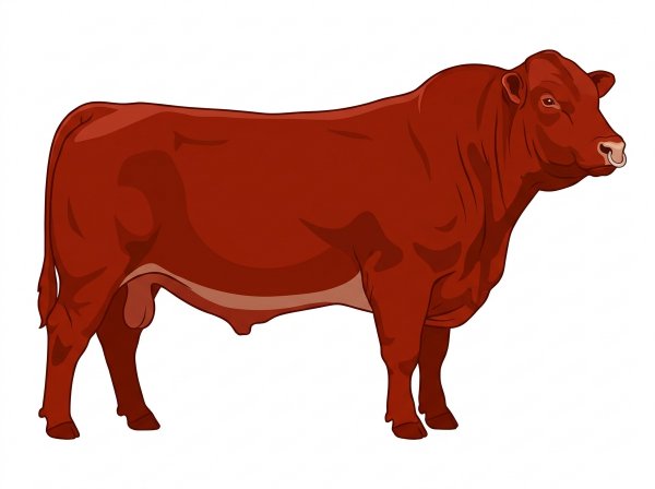 Red with a pale muzzle ring and lighter underline Lim-Flex Bull