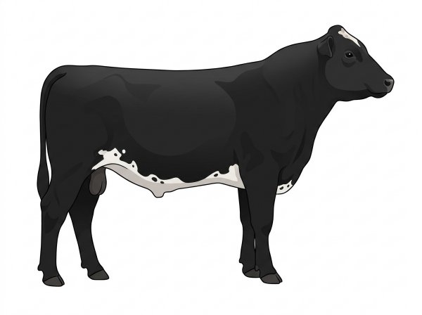 Black with a few white spots and ticking in the white MaineTainer Bull