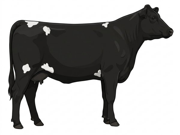 Black with a few white spots MaineTainer Cow