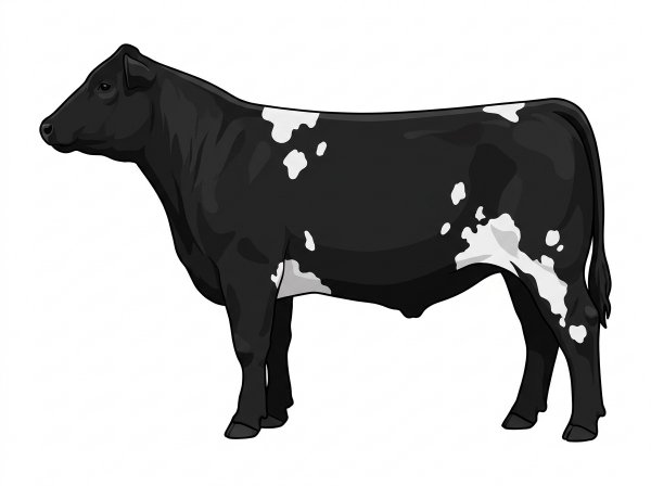 Black with a few white spots MaineTainer Steer