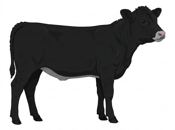 Black with a pale muzzle ring and lighter underline MaineTainer Steer