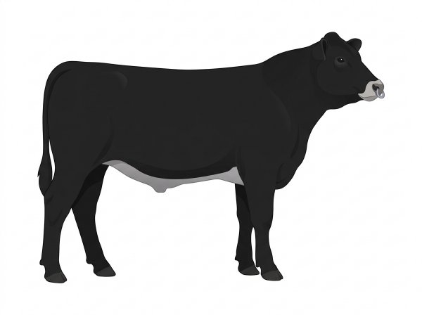 Black with a pale muzzle ring and lighter underline MaineTainer Steer