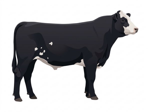 Black with a partial white face and white spots MaineTainer Bull
