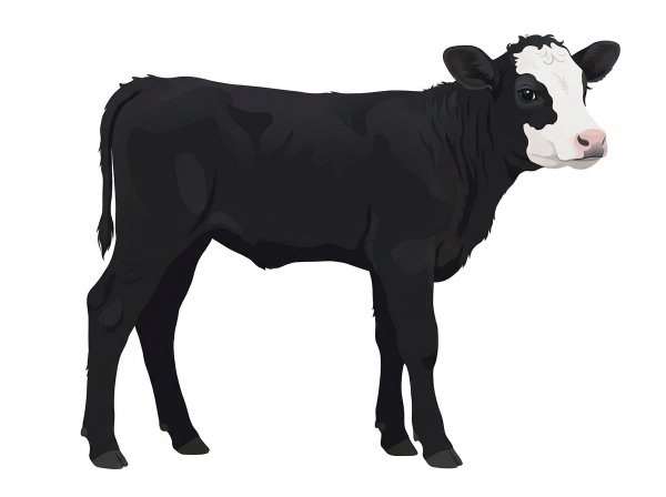 Black with a partial white face MaineTainer Heifer