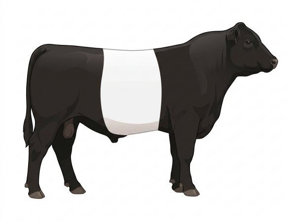 Black with a white belt around the midsection MaineTainer Bull