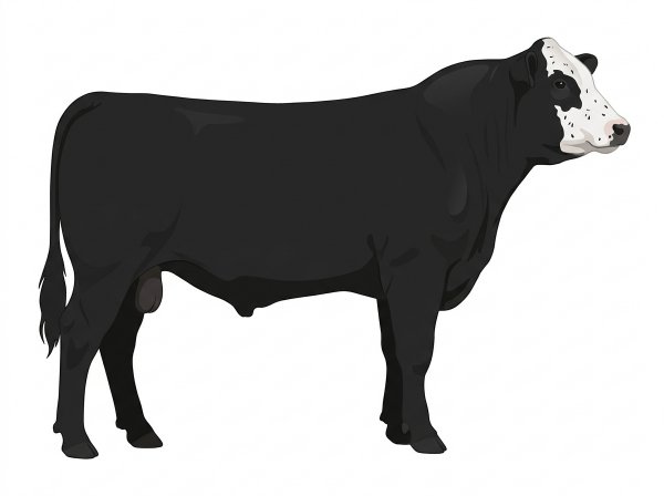 Black with a white face and ticking in the white MaineTainer Bull