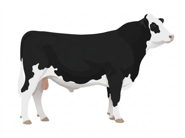 Black with a white face and white in large patches MaineTainer Bull