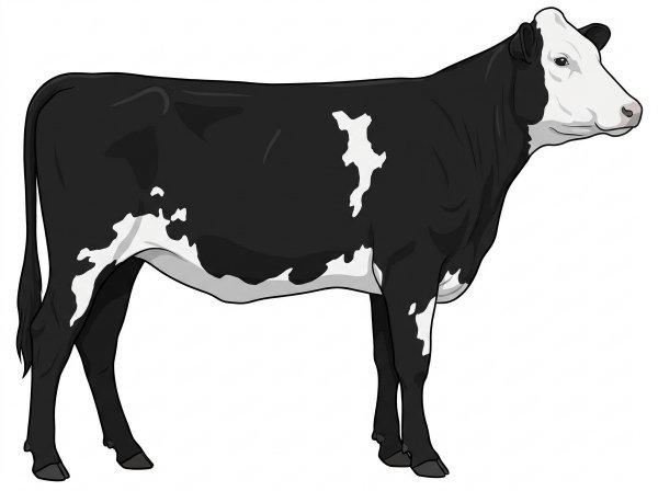 Black with a white face and white in large patches MaineTainer Heifer